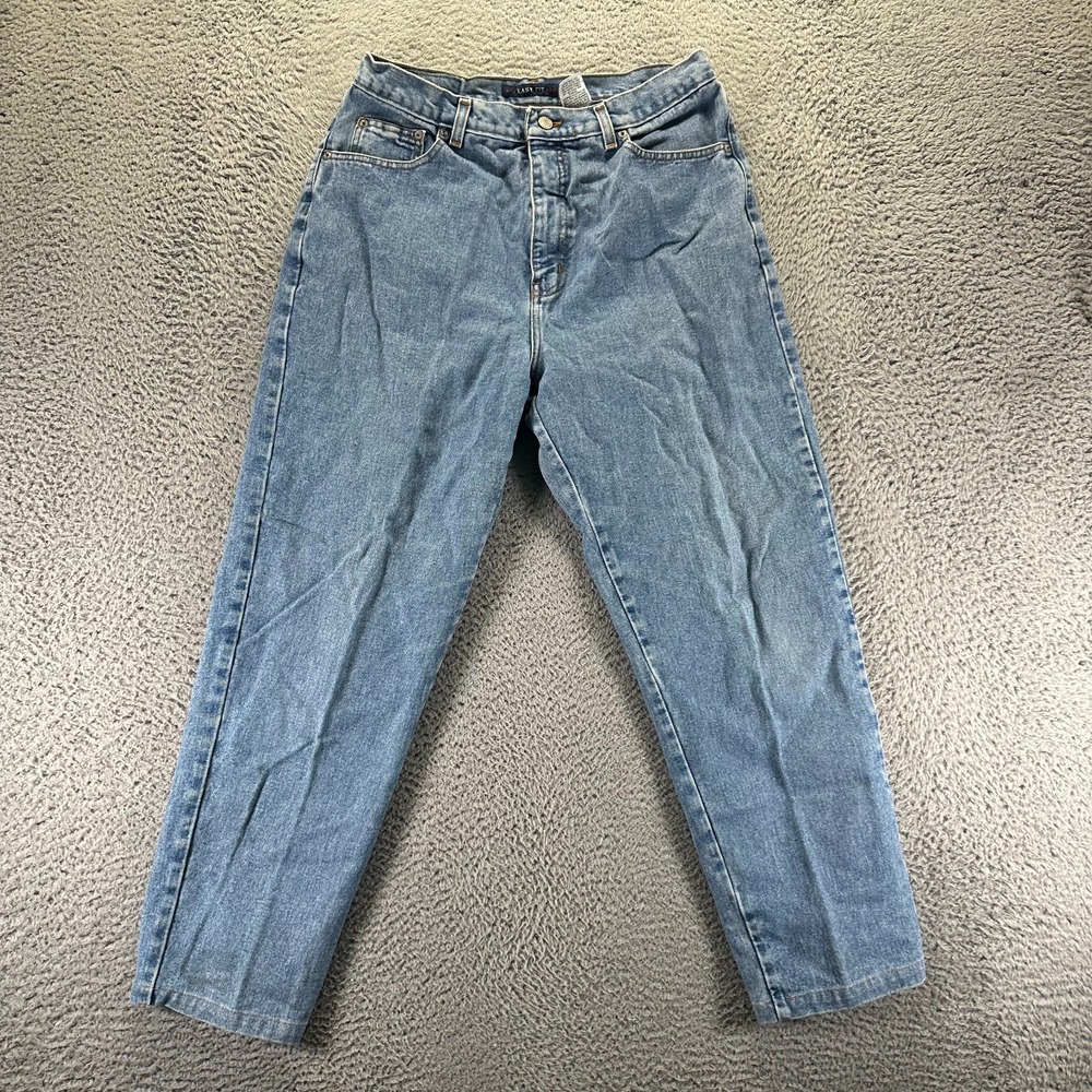 VTG Bill‎ Blass Jeans Womens 14 Blue Cotton Denim Tapered Travel Workwear Faded
